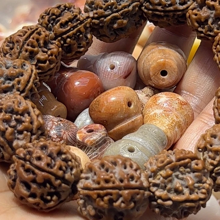 核桃手串/手链姑娘玉三通