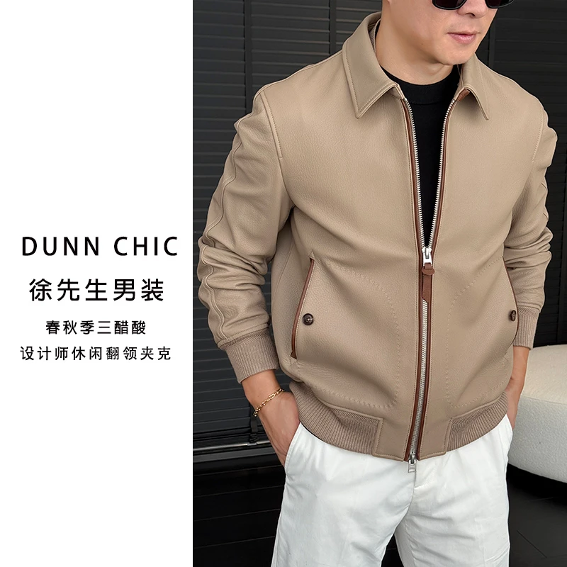 徐先生出品春秋季黑标定制山羊皮夹克899187【杜恩】