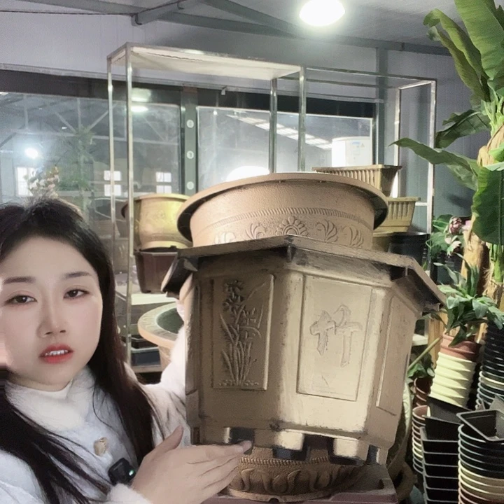 八角40花盆4个有孔