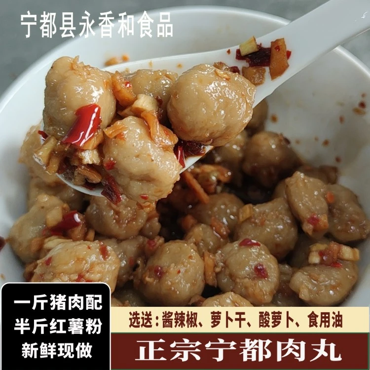 正宗宁都肉丸手工新鲜肉撮江西赣南客家猪肉圆宁都特产永香和现做