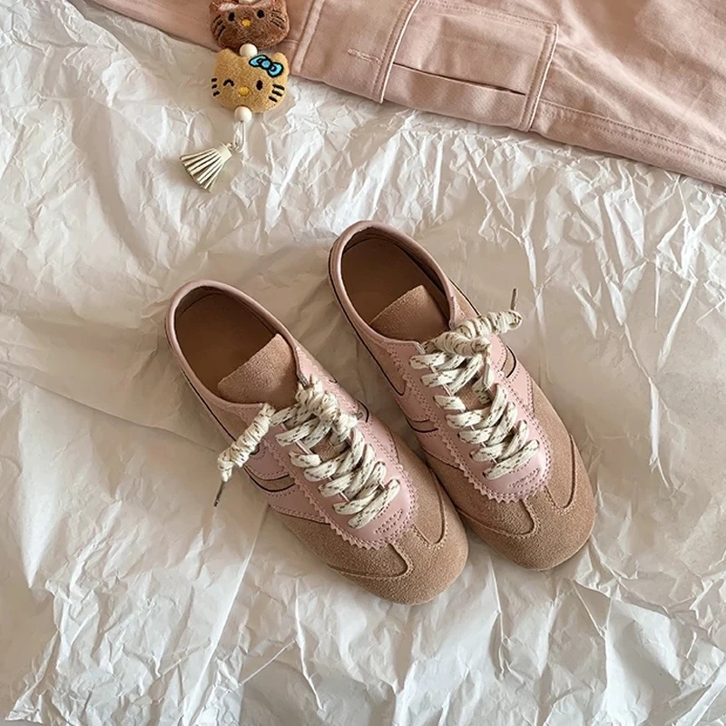 轻便磨砂皮系带德训鞋时尚休闲鞋厚底鞋子夏季女鞋平底日系