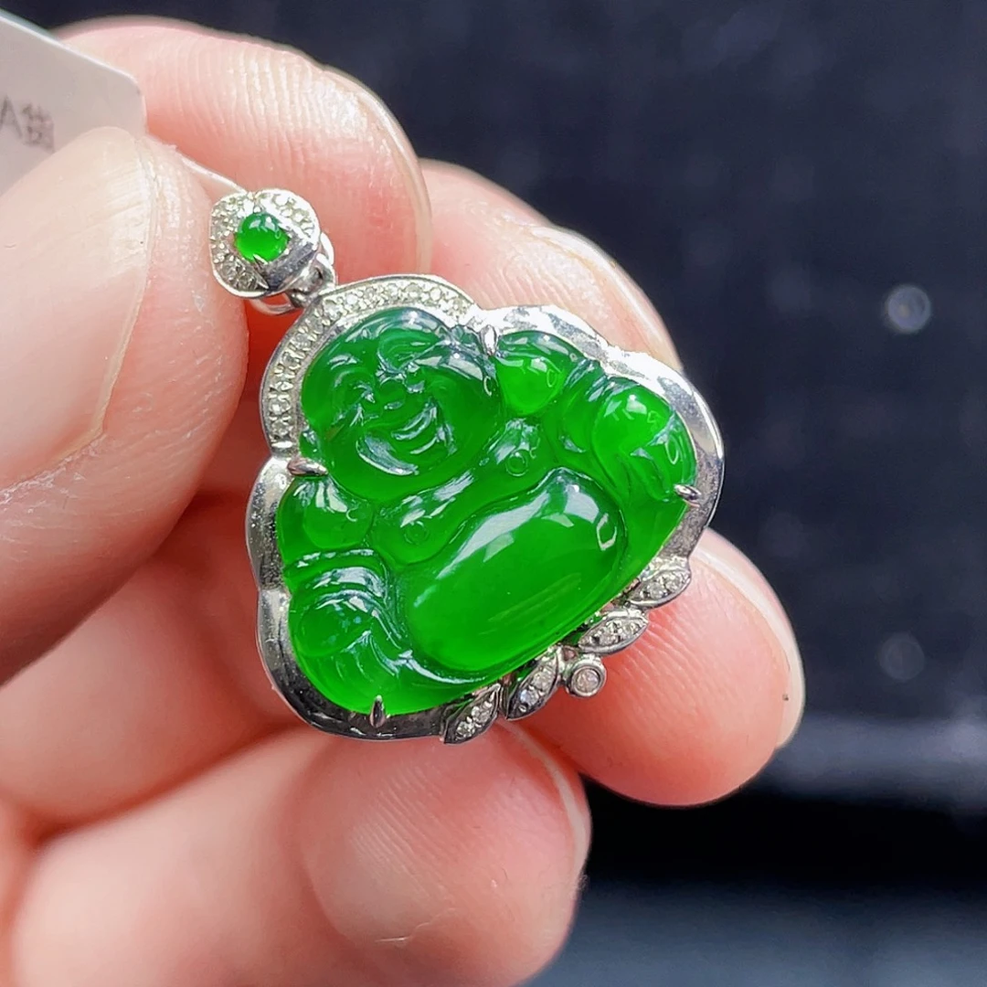 翡翠颈饰18K金镶嵌山**溪23，