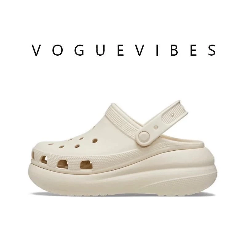 【白敬亭同款】泡芙洞洞鞋女夏厚底增高防滑户外沙滩软底包头凉拖鞋