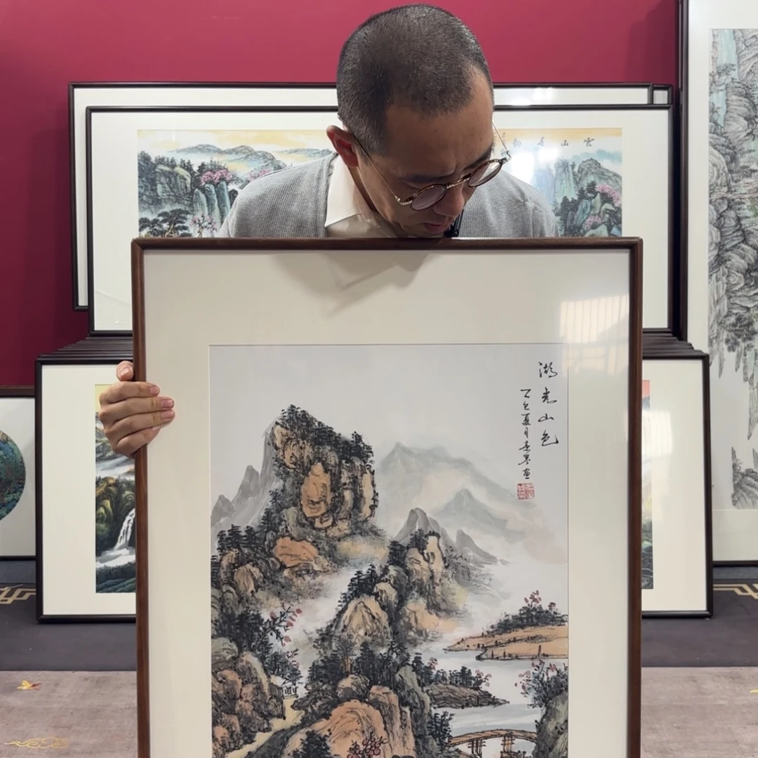 国画手绘作品带框90/60