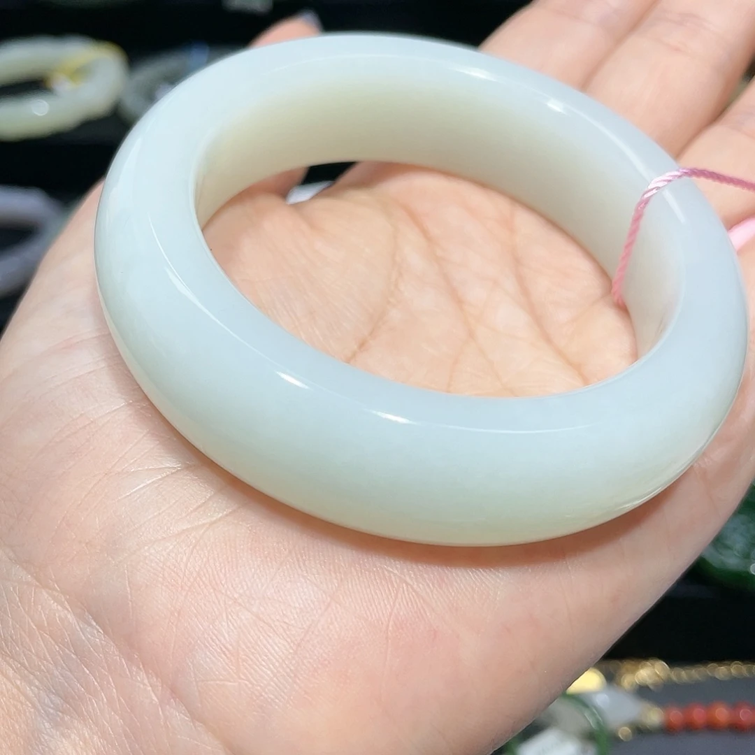【闪购商品】和田玉手镯56高货白镯圈口5未镶嵌