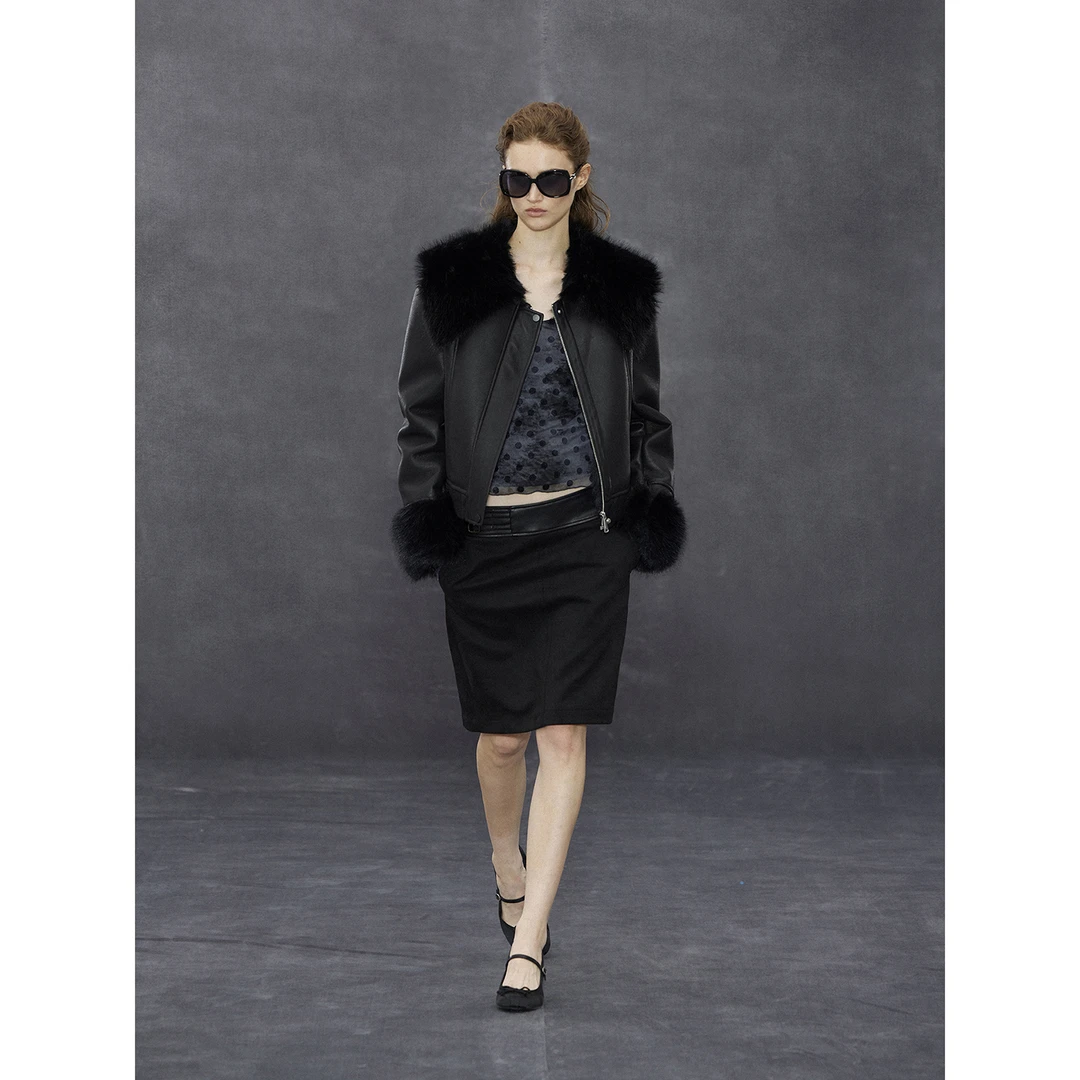 randpickee 可拆卸皮毛一体夹克外套