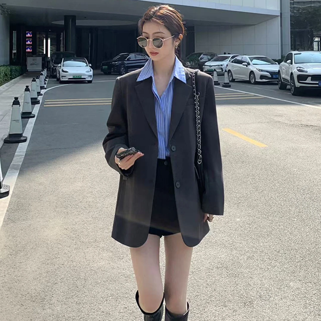 B 门店89&9！墨尔本西装」轻时髦直筒双粒扣正肩显瘦西服外套C23230