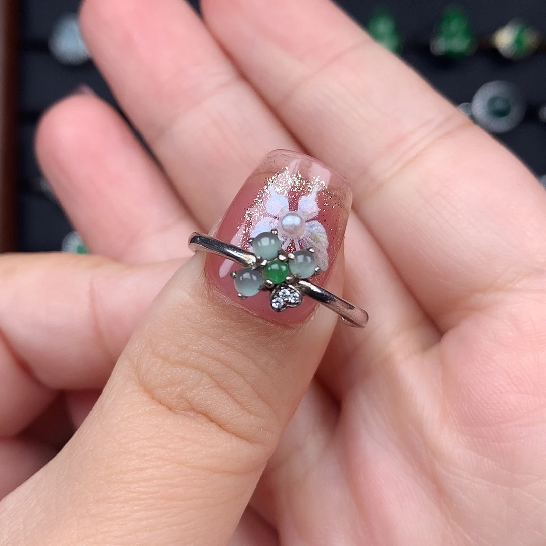 翡翠银S925镶嵌戒指