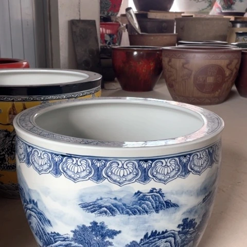 白***水缸50景德镇陶瓷艺术品