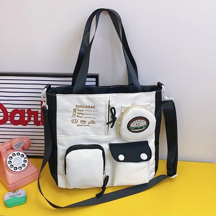 高颜值单肩包女日系ins可爱托特大包中小学生上课书本手拎包