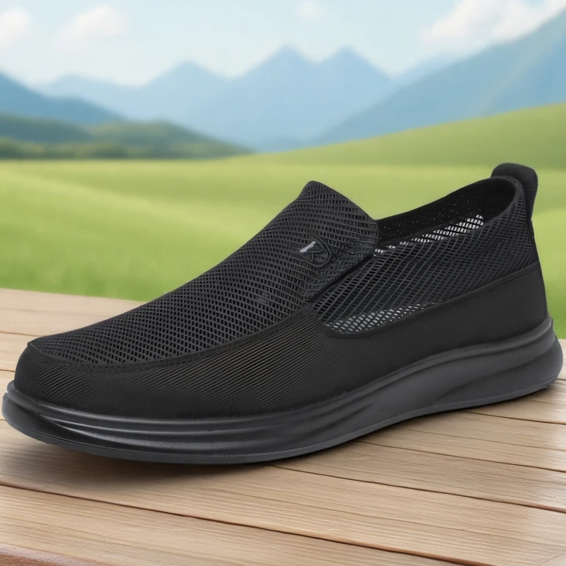 老北京布鞋男夏季透气网鞋中老年网面休闲软底爸爸老人鞋爷爷鞋子