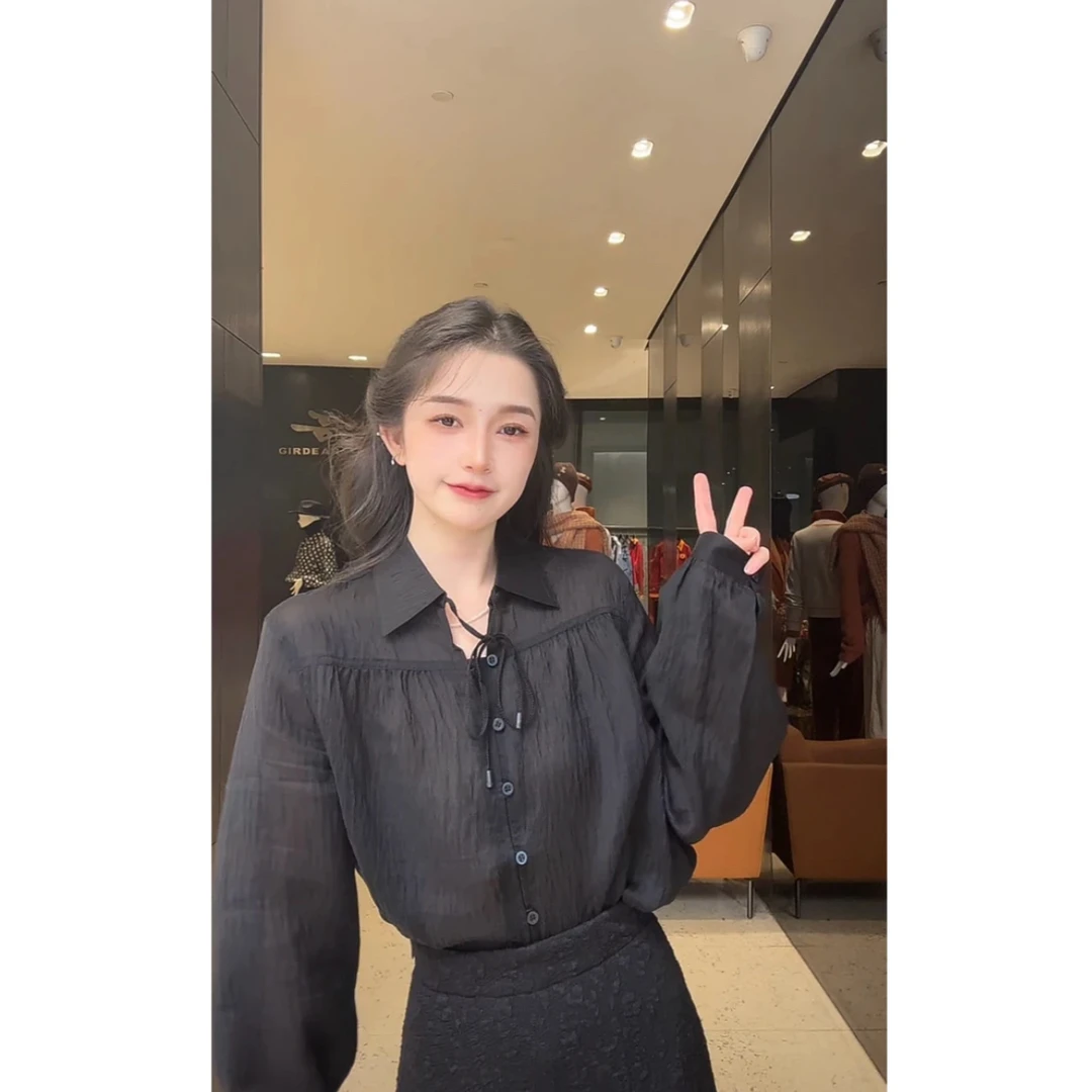 GIRDEAR/哥弟新款气质新中式衬衣优雅百搭国风透气衬衫女130039