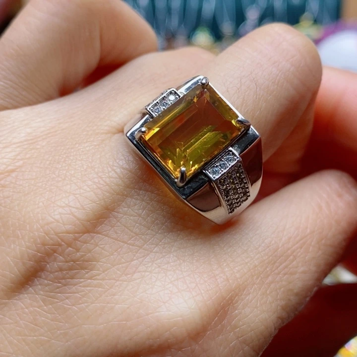 银S925镶嵌戒指水晶天然水晶戒指