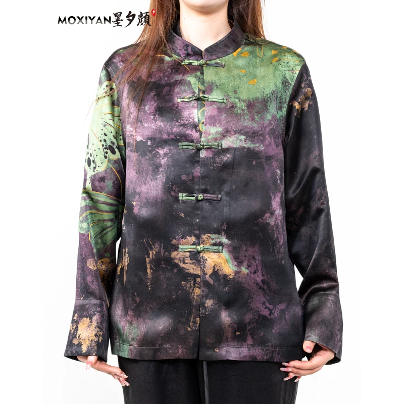 【墨夕颜】2025新款桑蚕丝国风男士蝶舞 庄周梦蝶唐装-MH-617