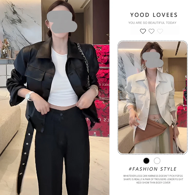 美式复古气质酷飒PU皮短外套女春秋2025新款小个子设计感夹克上衣