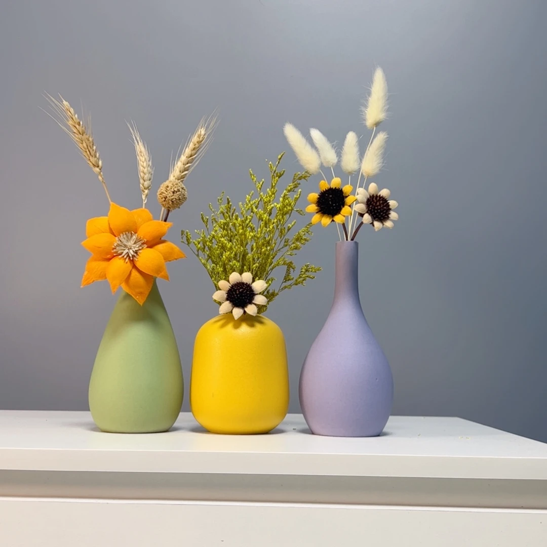 瓷片景德镇手作陶瓷花瓶摆件无孔