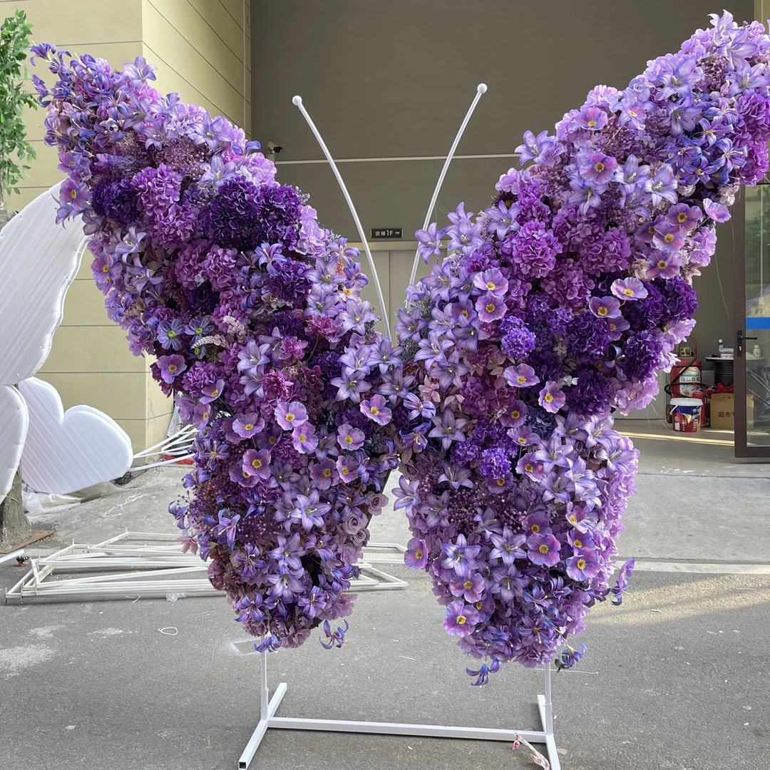 全花蝴蝶仿真花用于酒店包间生日婚庆派对布置装饰