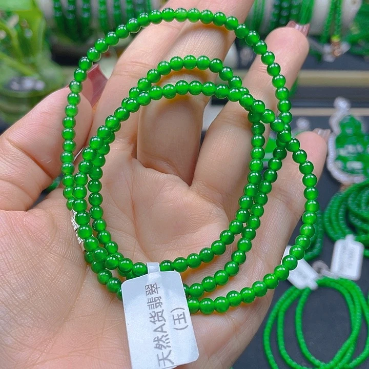 翡翠未镶嵌颈饰高品质正阳绿4