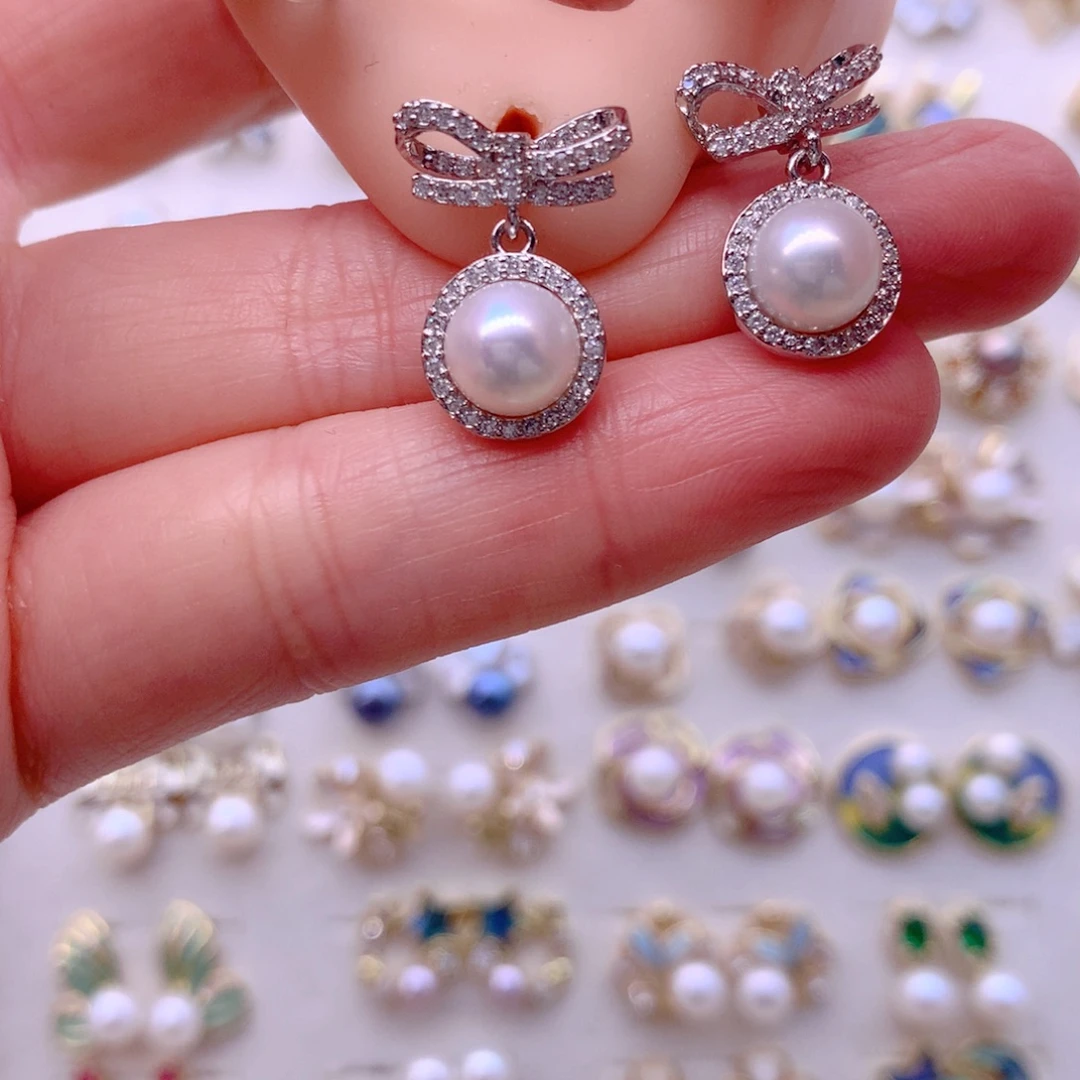 耳饰合金淡水珍珠