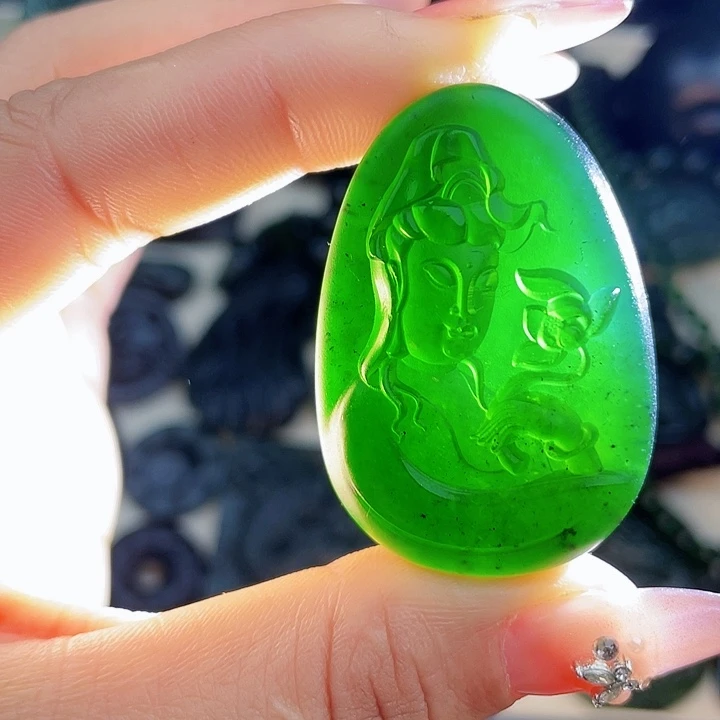 蛇纹石玉未镶嵌挂件泰山玉