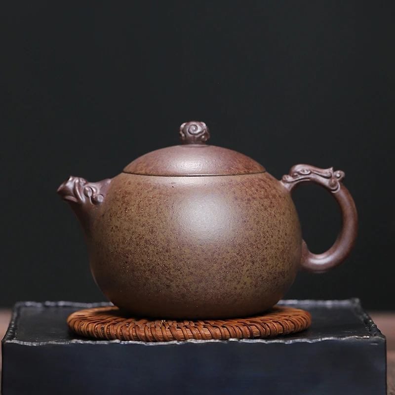 大吉羊柴烧 宜兴紫砂壶 原矿本山绿泥龙珠西施套组款四250ml庄杰