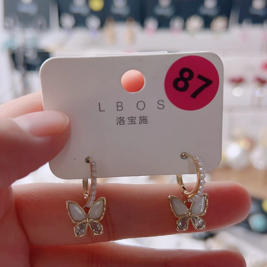 锆石纯铜合金耳环
