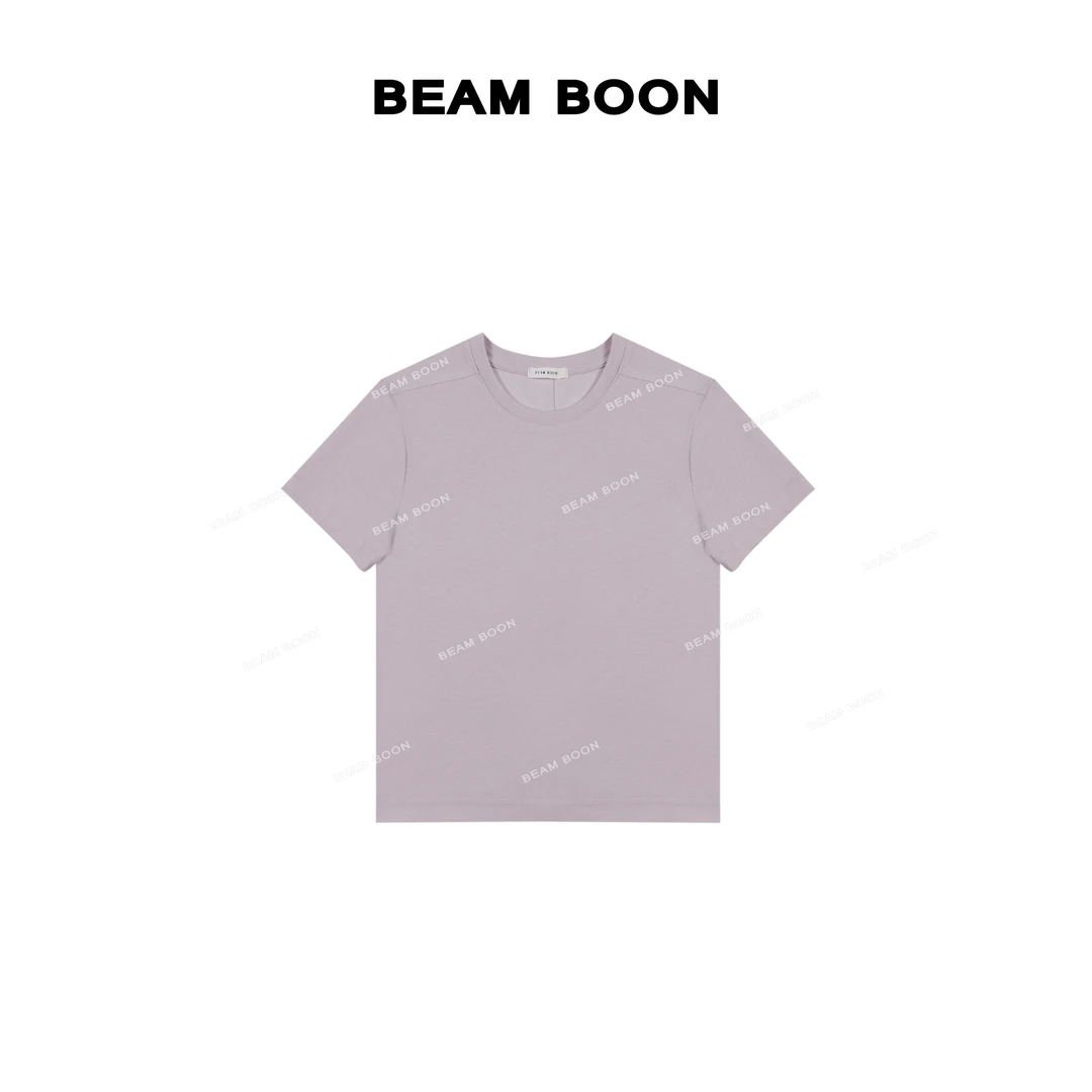 Beam Boon |【马卡龙】Ric*k莱赛尔亚麻混纺垂感透气分割线短袖
