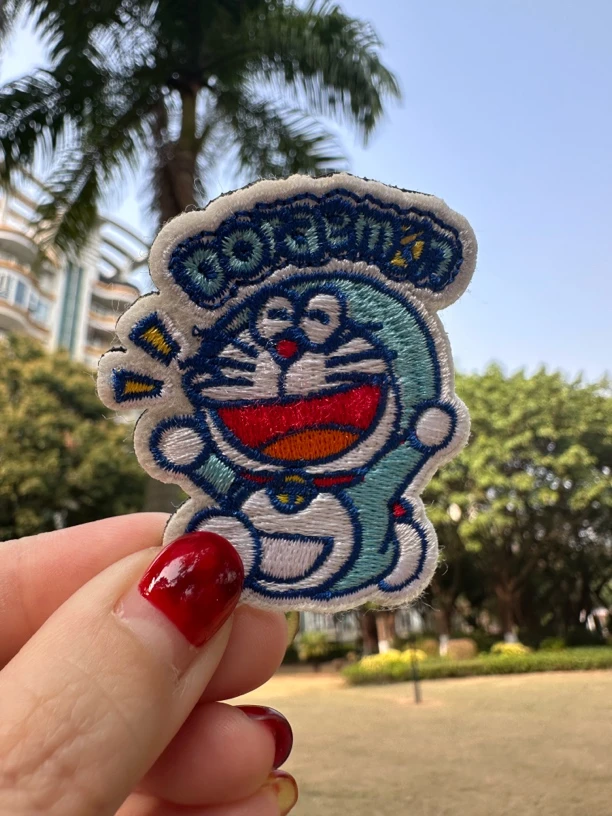 卡通哆啦A梦刺绣魔术贴布贴衣服包包补丁贴diy魔术贴