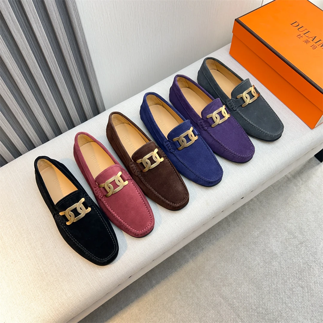 DULAIMA/杜莱玛夏季薄款透气豆豆鞋男款时尚休闲一脚蹬轻便单鞋