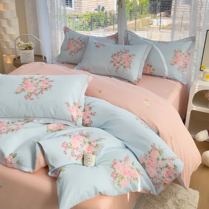 【100%全棉纯棉】四件套四季款床单被套床上用品碎花小清新