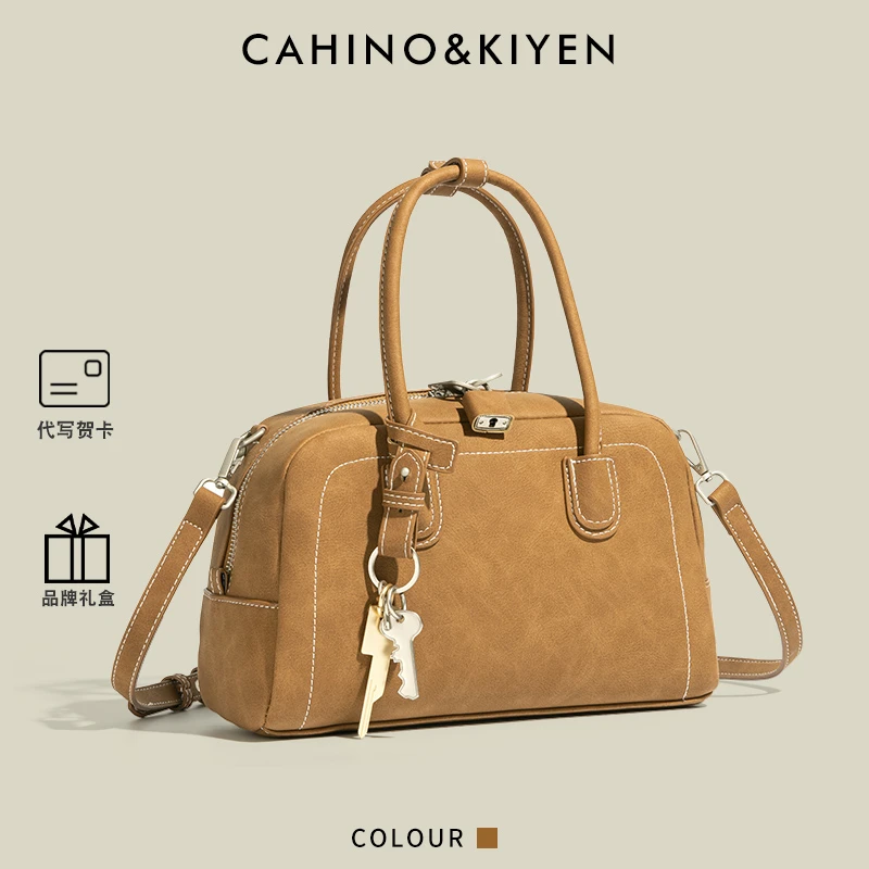 CASPER&KEANU秋冬包包波士顿包包2025新款大容量通勤斜挎包手提包