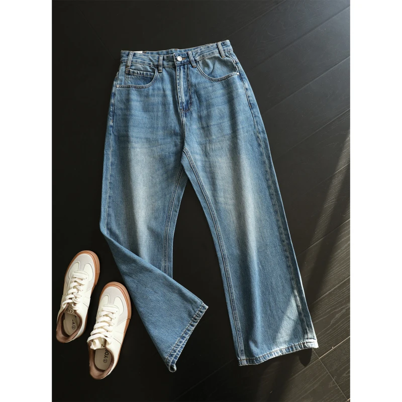 THON BERRY男士休闲百搭复古水洗纯棉微喇长裤百搭牛仔裤潮NB104