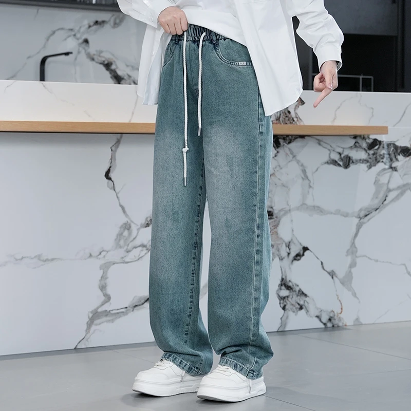 2025新款春季新款直简牛仔裤宽松休闲裤百搭长裤潮流