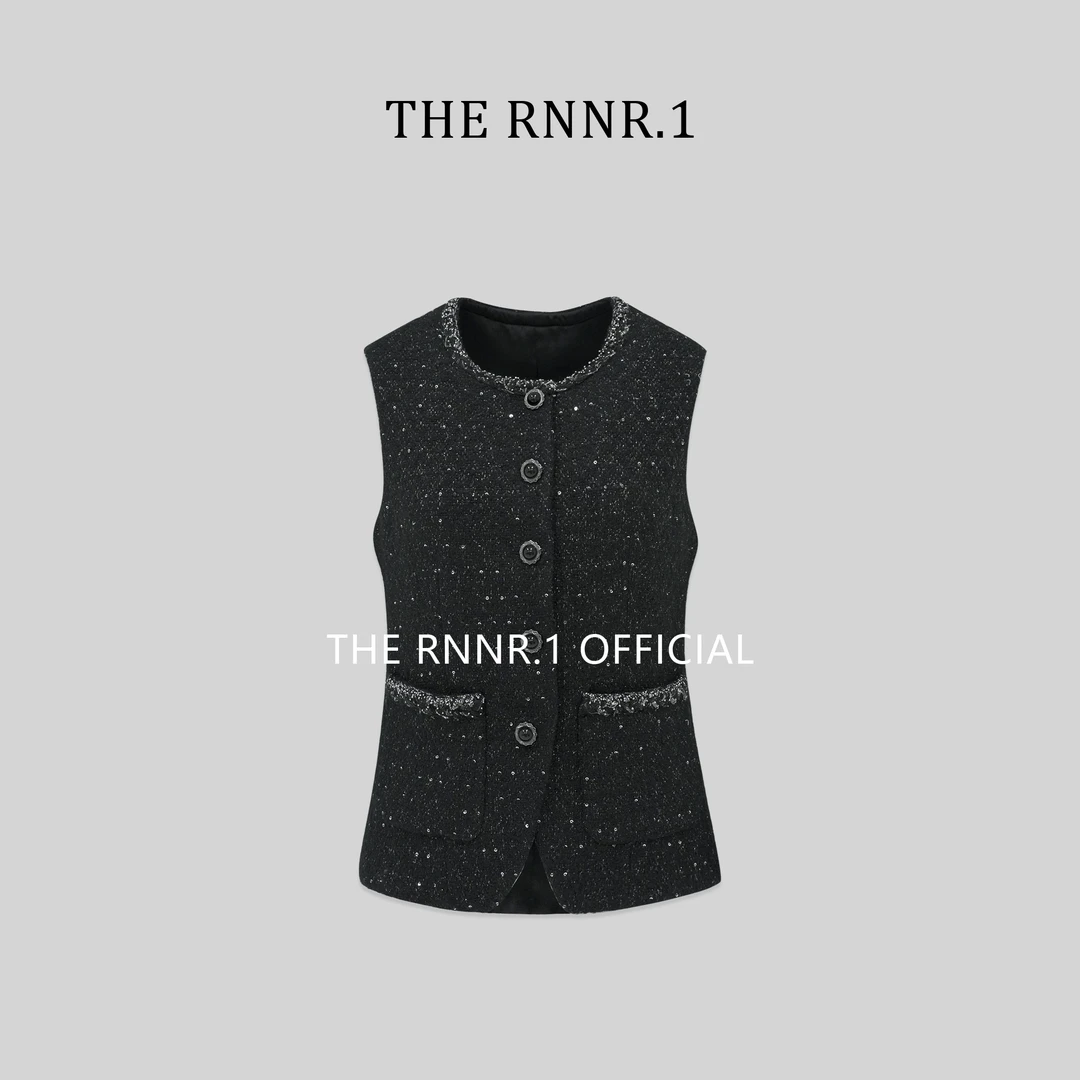 THE RNNR.1黑色高定 小香风 暗夜星河 织带马甲