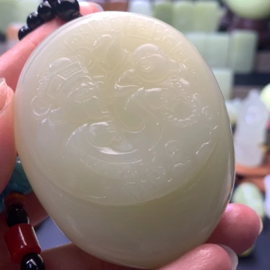 石材方解石手把件