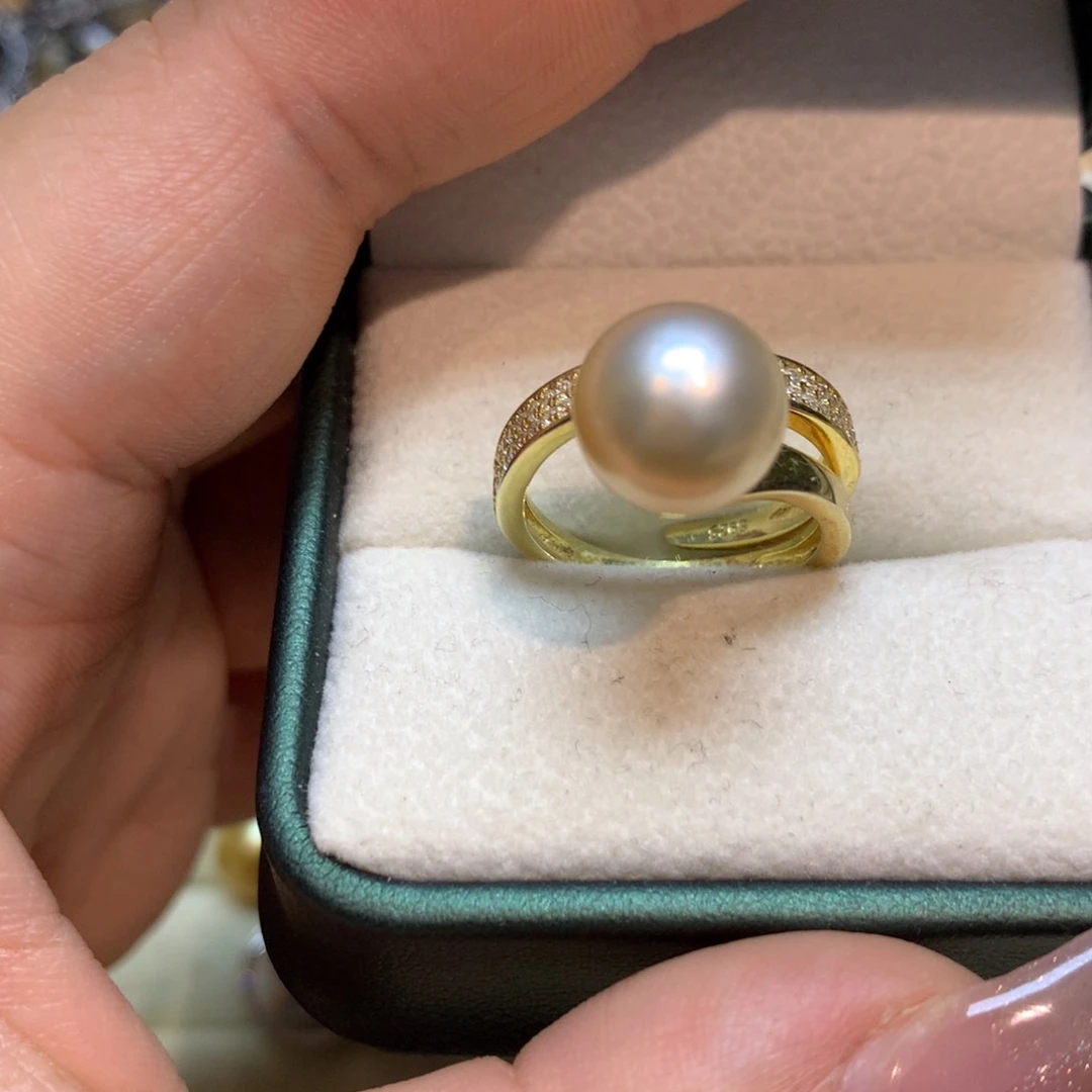 海水珍珠戒指银S925镶嵌