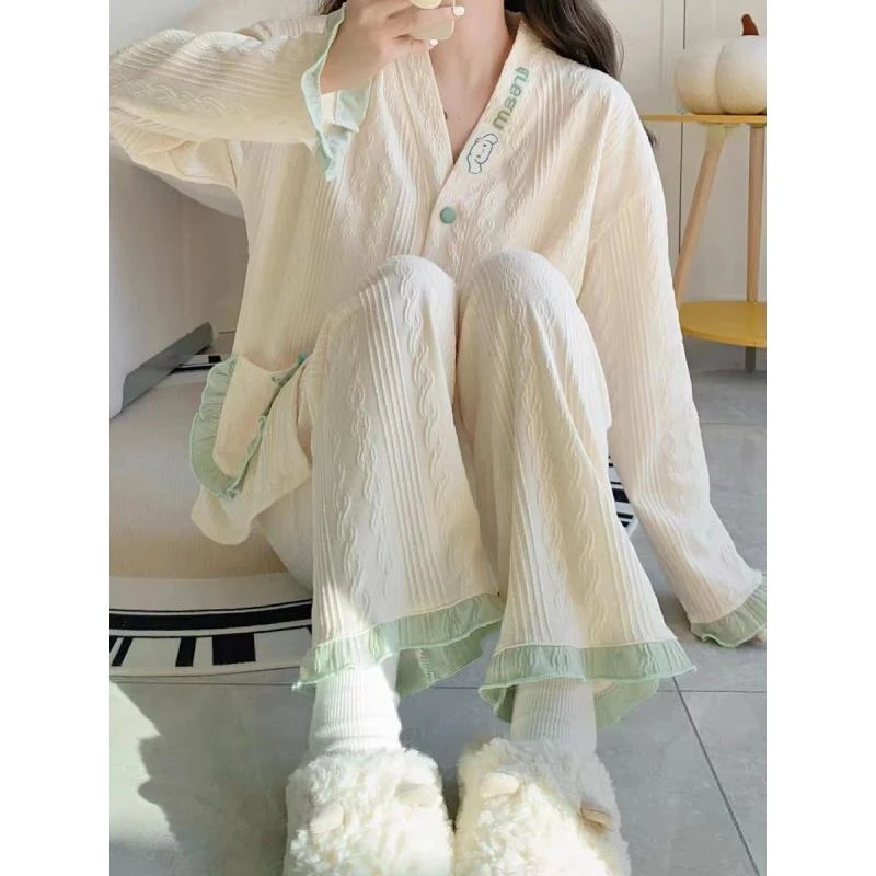 8号链接【801-830】春秋女装品牌睡衣家居服套装少女舒适网红宽松