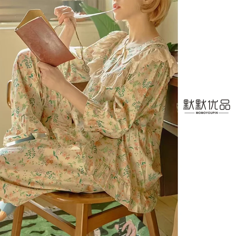 清新碎花/爆款ins风/睡衣女/甜美少女/薄款宽松家居套装