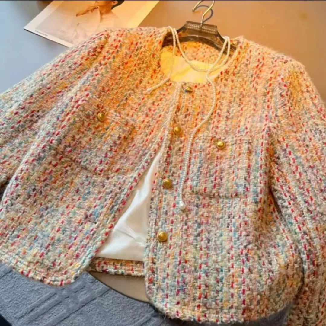 小香风短款2024秋冬新款外套女韩版时尚百搭法式气质休闲加棉上衣