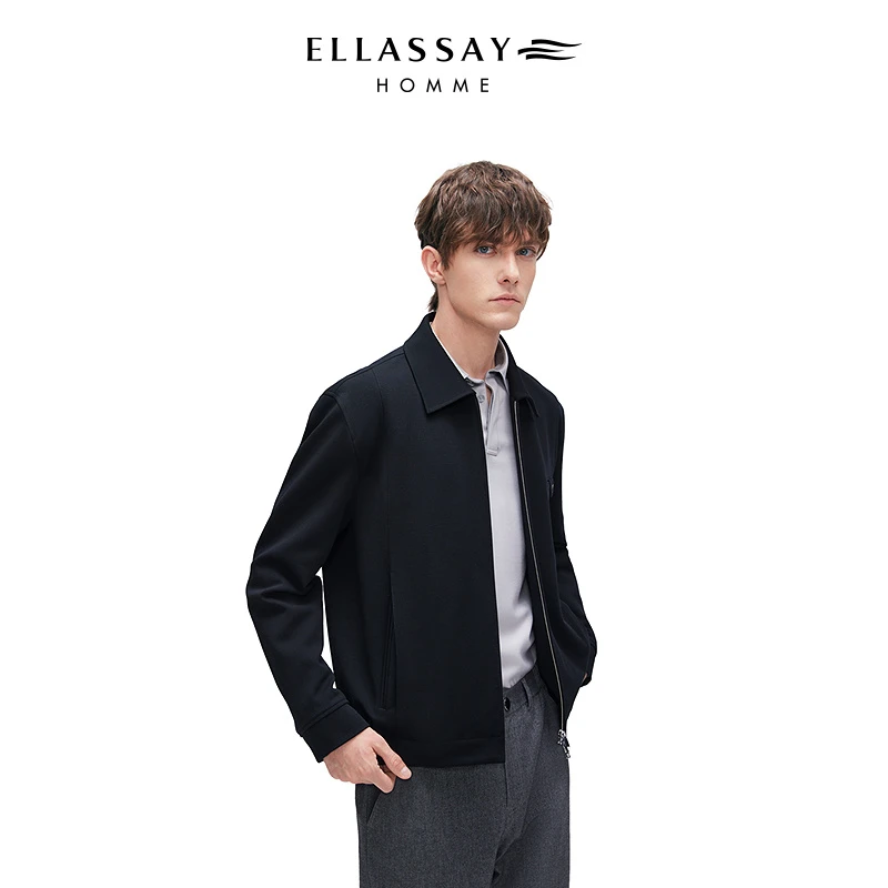 ELLASSAY歌力思男装秋冬新款美利奴羊毛商务休闲夹克EME364W01500