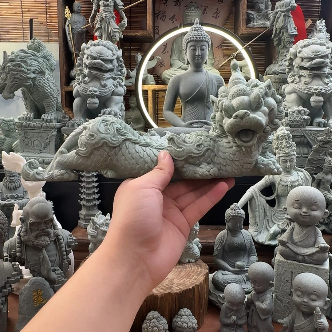 石材30公分貔貅趴下一只