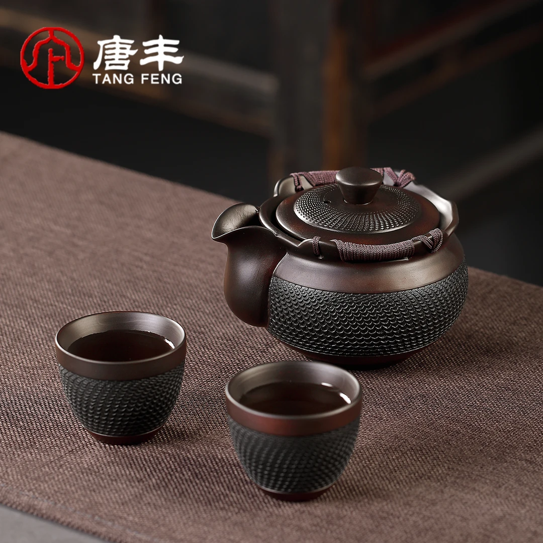 唐丰紫陶手抓壶家用复古中式陶瓷泡茶壶防烫茶具单个一人饮小壶