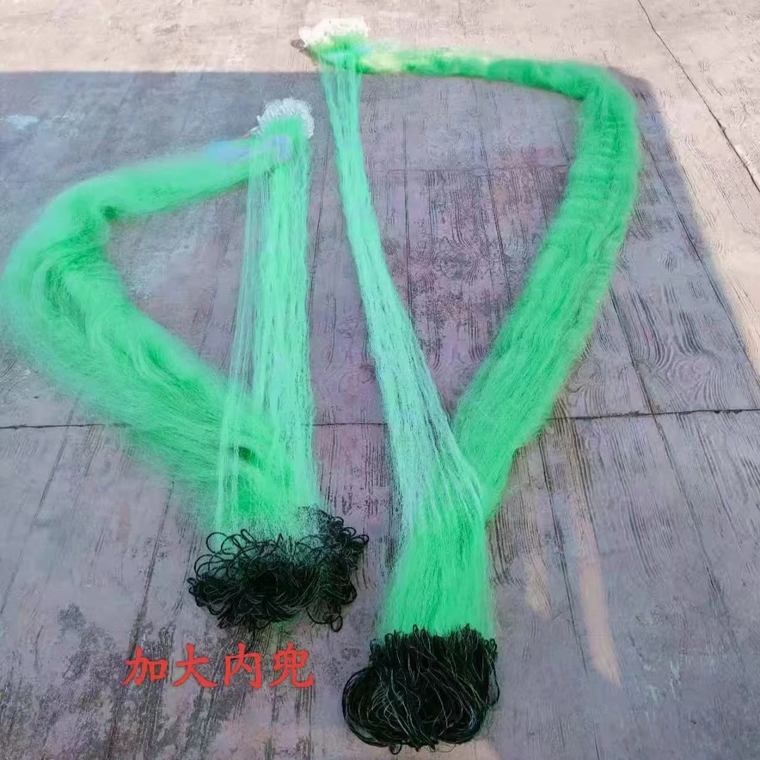 船牌靓丝绳包坠三层渔网适合捕鲫鱼鲤鱼等多种鱼类捕鱼网粘鱼网