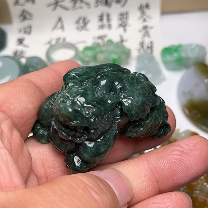 翡翠未镶嵌颈饰飞天貔貅