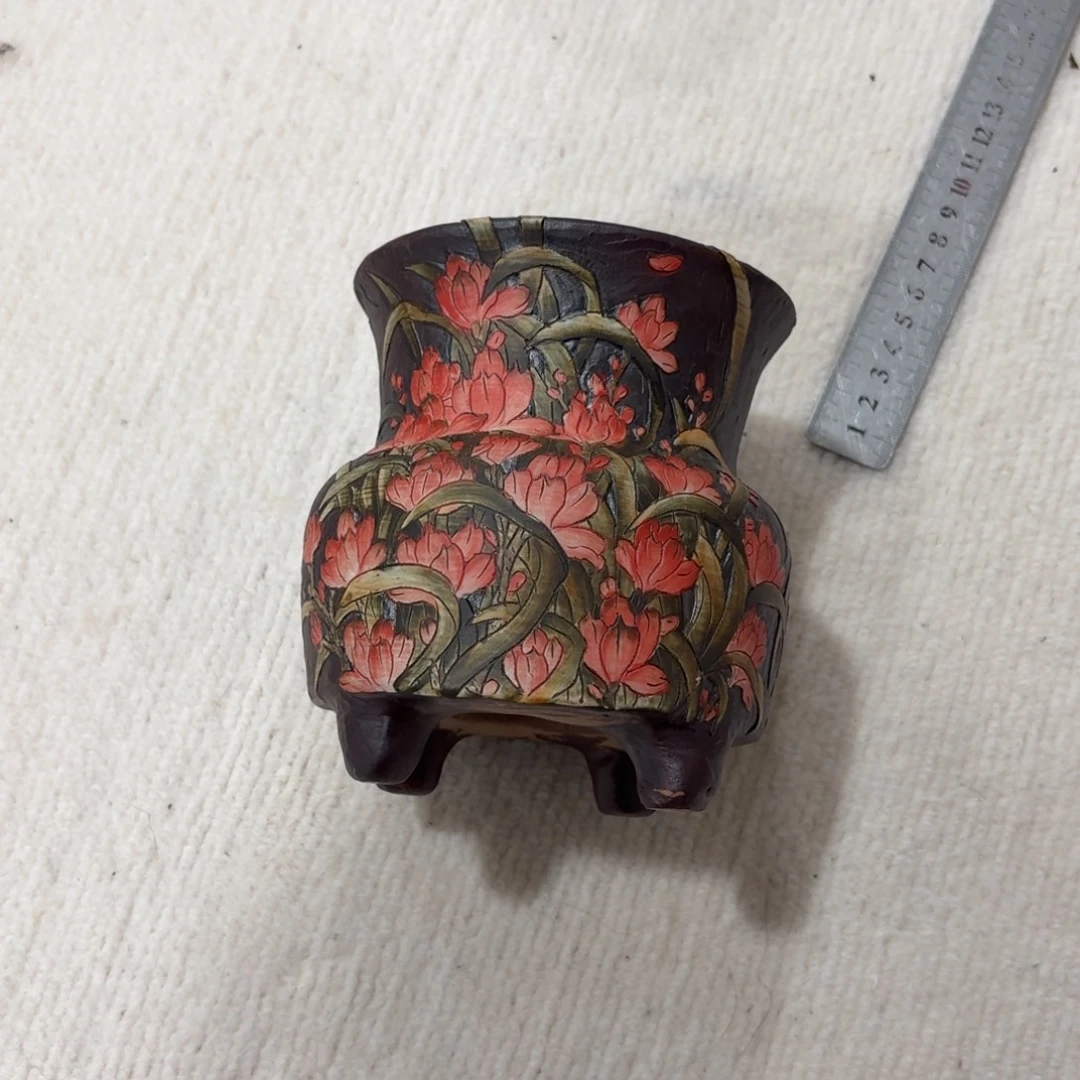 金***夜紫砂花盆陶瓷多肉花盆精品