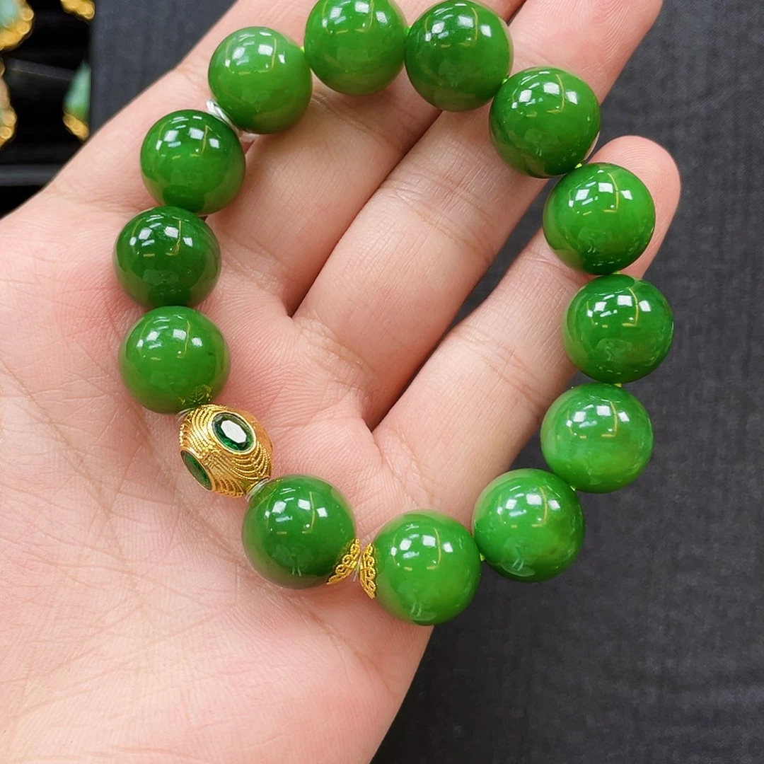 18K金镶嵌手串和田玉