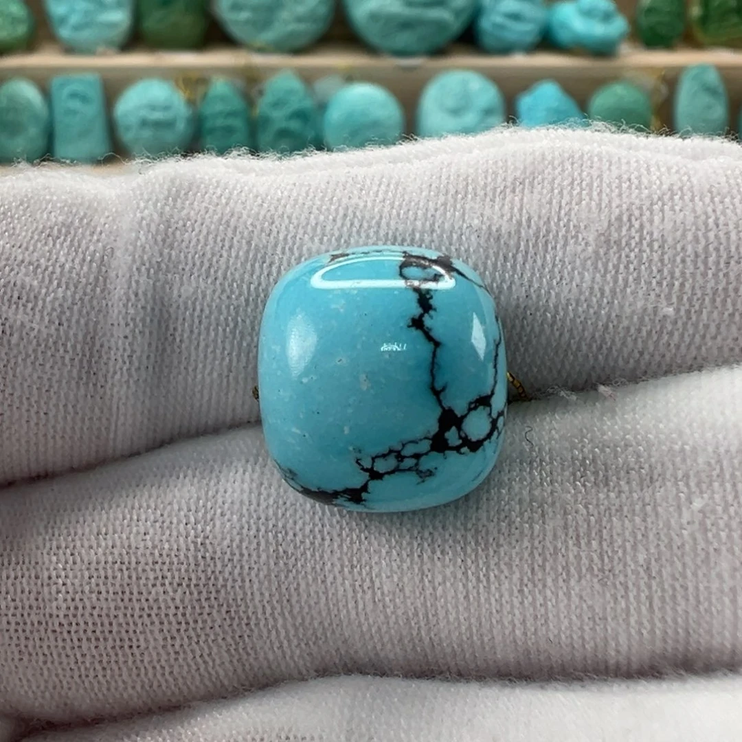 未镶嵌绿松石老型珠13.6x12.5mm