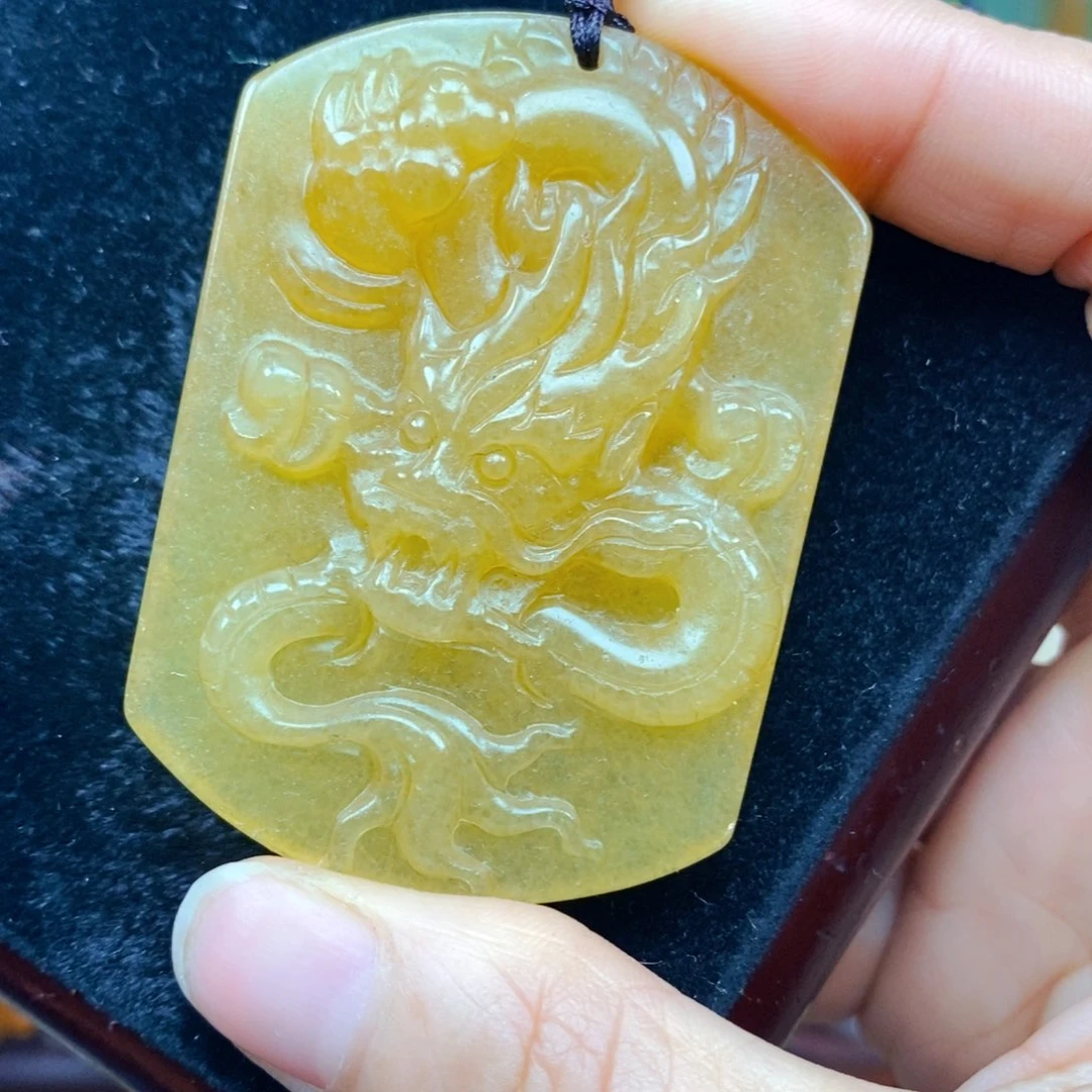 石英质玉（黄龙玉）未镶嵌吊坠(不含链)