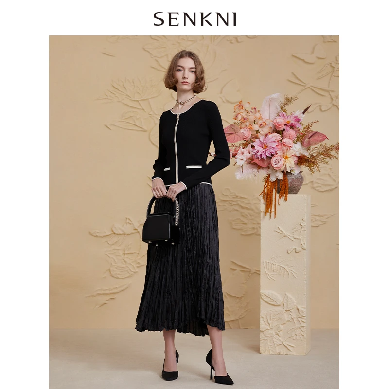 圣可尼设计感褶皱半裙S160204NE