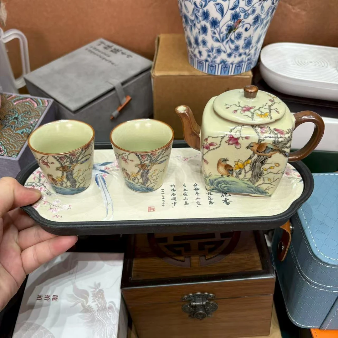 【闪购商品】黄汝鸟语花香茶壶套组 mc002